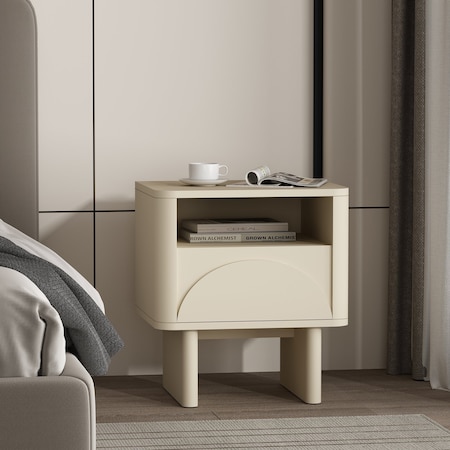 Manhattan Comfort Ella Nightstand in Cream NS005-CR