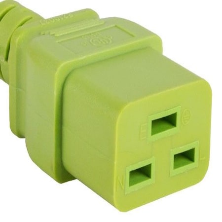 Sanoxy 10ft 14 AWG 15A 250V Power Cord IEC320 C14 to IEC320 C19, Green SNX-CBL-LDR-PW134-4210