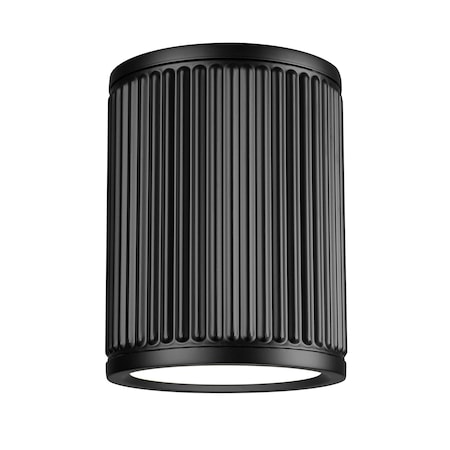 Z-Lite Stari 1 Light Flush Mount, Matte Black, 6.25 In W 1013F6-MB-LED
