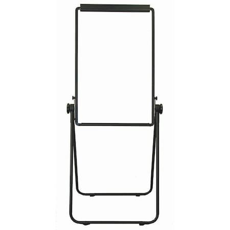 Aarco Portable White Porcelain Markerboard Easel Features a Flip Chart Clip a Black Al Frame Folding St FE1BK