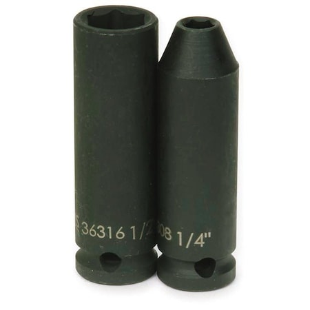 Williams 3/8" Drive Impact Socket Black Industrial, Deep 3/8" D, 6Pt 1/4 JHW36308