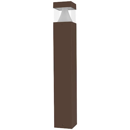 Westgate BOLLARD 42in SQUARE FLAT TOP LOUVER CLEAR LENS ADJ. 12-22W 30/40/50K, BRONZ, 12-22W, 30K/40K/50K BOL-42-S-C-C-MCTP-BR