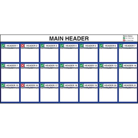 5S Supplies Lean Metric Board 92in x 46in 3-RING (With Stand) LMB-9246-3RING-NOSTAND-STANDARD