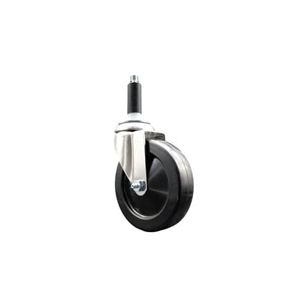 Service Caster 5 Inch 316SS Soft Rubber Wheel Swivel 3/4 Inch Expanding Stem Caster SCC SCC-SS316EX20S514-SRS-34