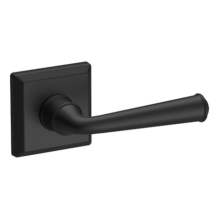 Baldwin Passage Federal Lever and Traditional Square Rose with 6AL Latch and Dual Strike Satin Black Finish PSFEDTSR190