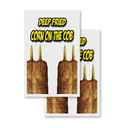Signmission Deep Fried Corn On The Cob, Vinyl Decals Only 24 Inch x 36 Inch, Vinyl Decal, 2PK DSB-2436-2PACK-DeepFriedCornOnTheCob