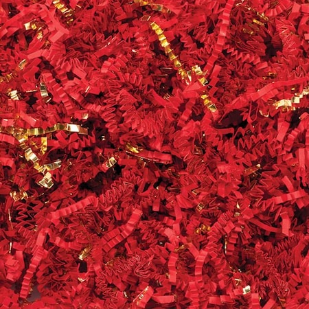 Nashville Wraps Red & Gold Crinkle Cut Shredded Paper, 10 lb Box ZF10RG