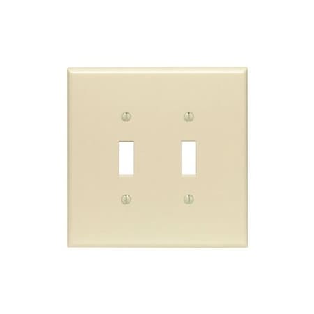 Leviton Wall Plate, Toggle, Ivory, Plastic 86109