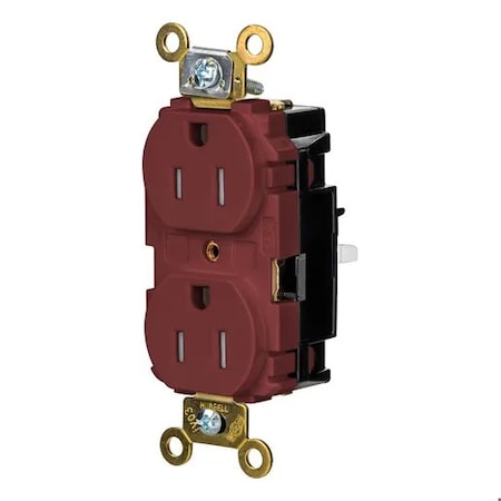 Hubbell Wiring Device-Kellems Straight Blade Receptacle, 5-15R, 15 A, 125V AC, 2 Pole, 3 Wire, Surface Mount, Grounded HBL5262STRTR