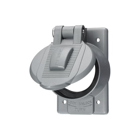 Hubbell Wiring 1-Gang Weatherproof Cover, 50A Twist-Lock, Thermoplastic Wallplate Box HBL7774WO