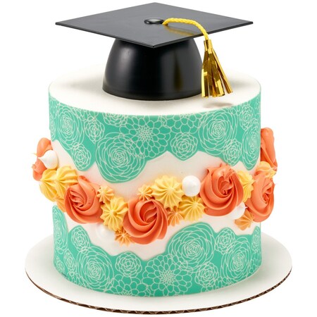 Cakedrake Gradution Theme Cake Topper, Smooth Grad Hat-Cake Decor Lay-On 2/PKG cake topper decor CD-DCP-22422-2/PKG