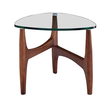 Homeroots 20" Clear Tempered Glass End Table 357542