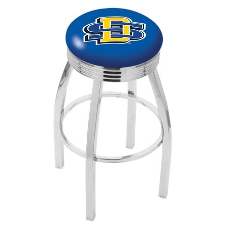 Holland Bar Stool Co 25" Chrome South Dakota State Swivel Bar Stool, Accent Ring L8C3C25SDakSt