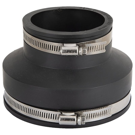 Prosource Coupling, 4 x 3 in, PVC, Black KJ-008
