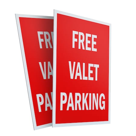 Signmission Free Valet Parking, Plastic Signs Only 24 Inch x 36 Inch, Corrugated Plastic, 2PK CSB-2436-2PACK-Free Valet Parking