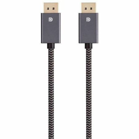 Monoprice DISPLAYPORT 1.4 EASYPLUG NYLON BRAIDED CABLE, 3FT, GRAY 40782