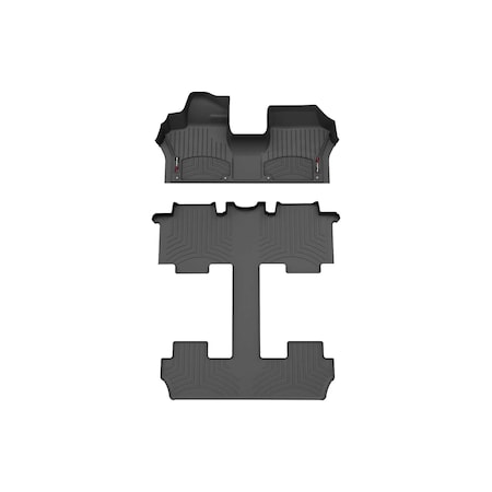 Weathertech Black, Front and Rear Floorliners  Over The Hump 441824-1-4