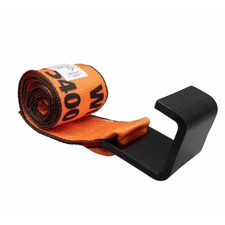 Mytee Products 4in x 5ft Orange Roll Off Winch Strap for Container w/ Flat Hook 6,667 lbs WLL, 20PK WS4x5CH-Ax20