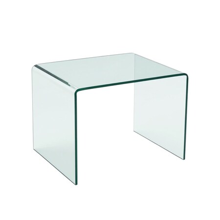 Homeroots 19" Clear Glass Sled End Table 635689