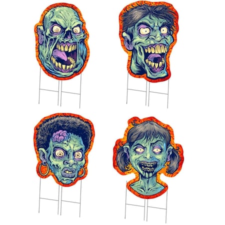 Amistad 36 in. Tall Double Sided Yard Sign with Stake - Zombie - Pack of 4 AM2062722