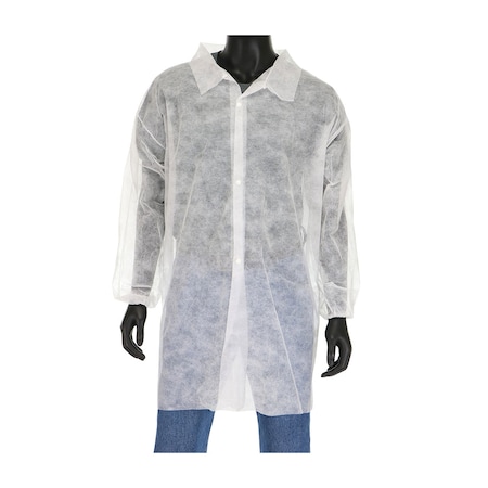 Pip Standard Weight 20GSM SBP Lab Coat with Elastic Wrist, No pocket, 30PK 3512/XXXXXL