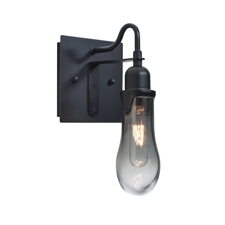 Besa Lighting Wish Wall, Smoke/Clear, Black, 1x60W Incandescent 1WG-WISHSM-BK
