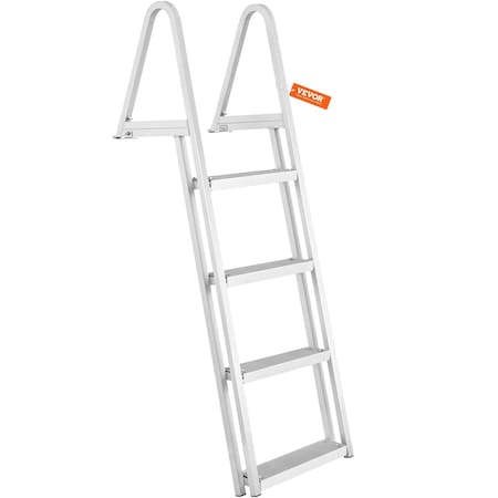 Vevor Aluminum Dock Ladder Boat Dock Ladder 66.9-78.9in Height Adjustable 5 Step ZT-S05