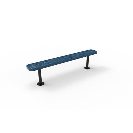Mytcoat 6ft Outdoor Bench without Back, Surface Mount, Light Blue, Punched Steel, Textured Coating 804335