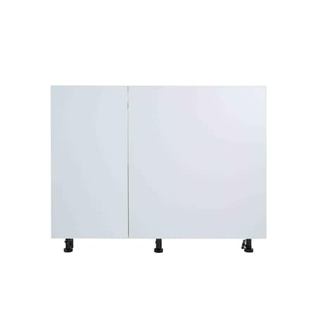 Cambridge Radiance 42in.W x24in.D x34.5in.H Ready to Assemble Slab Corner Blind Kitchen Cabinet in White Gloss SA-BB42-WG-KIT