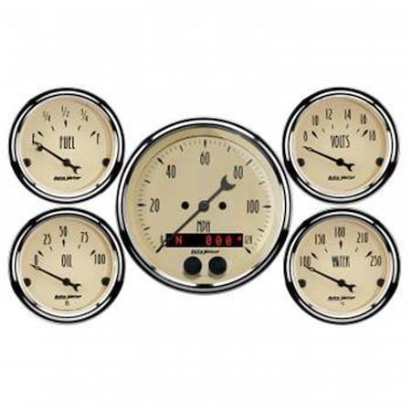 Auto Meter 1850 Antique Beige Gauge Kit - with GPS Speedometer ATM1850