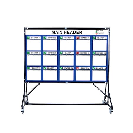 5S Supplies Lean Metric Board 72in x 46in 3-RING LMB-7246-3RING-STAND-STANDARD