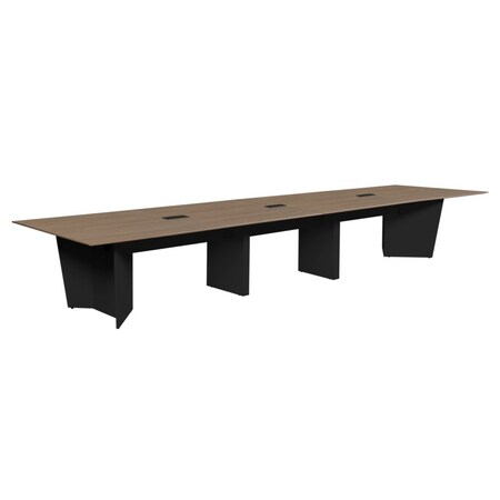 Regency Array 192in Conference Table with Power Data Grommet- Noble Oak/ Black ACT19248NOBK
