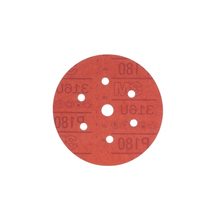 3M Red Abrasive Disc Dust Free, 01143, 6 in, P180, 50 discs per carton, 6PK 316U