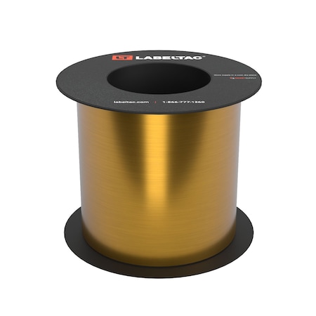 Labeltac Brushed Metal Stock 5in x 75ft LT9, Brushed Gold LT524-C