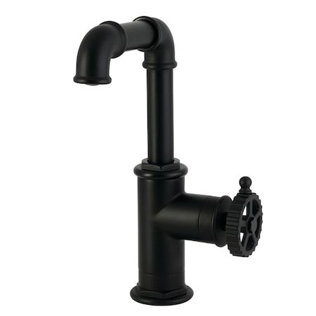 Kingston Brass One-Handle Single-Hole Bathroom Faucet with Push Pop-Up Drain, Matte Black LS6000CG