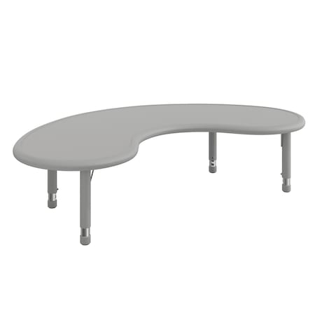 Flash Furniture Commercial Half-Moon Adjustable Height Classroom Activity Table-Soft Gray, 65x35 YU-YCX-004-2-MOON-TBL-SFTGY-GG