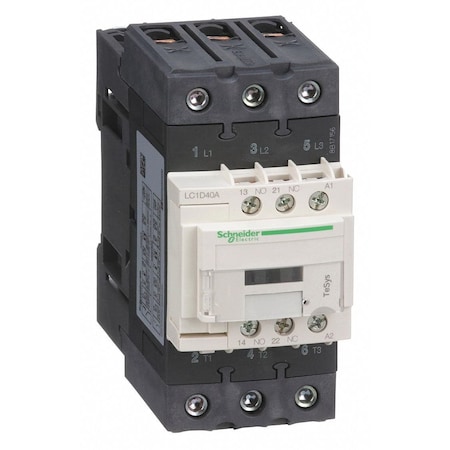 Square D TeSys Deca 40A CONTACTOR, 120VAC 50/60Hz Coil RPLCS LC1D4011G6 LC1D40AG7