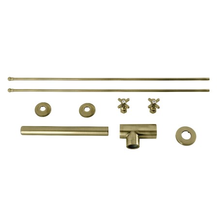 Kingston Brass Plumbing Sink Trim Kit with Bottle Trap, Antique Brass KPK803P