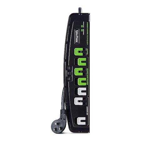 Cyberpower OutletStrip, Black, 12-3/32in, 7Outlets P705G