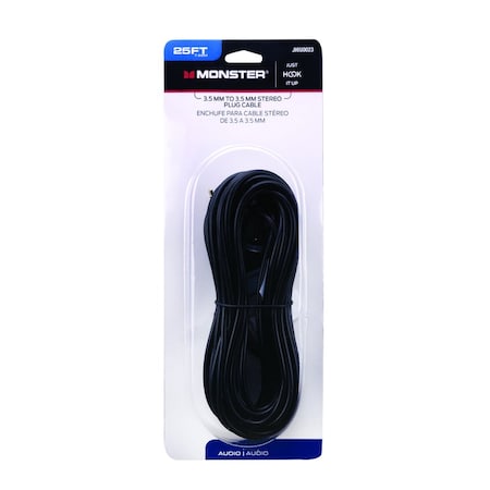 Monster Cable Just Hook It Up 25 ft. L Stereo Plug Cable 3.5 mm JHIU0023