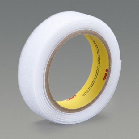 3M Reclosable Fastener, Acrylic Adhesive, 150 ft, 1 in Wd, White SJ3527N