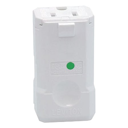 Leviton Straight Blade Connector, 15 A, White 8259-V