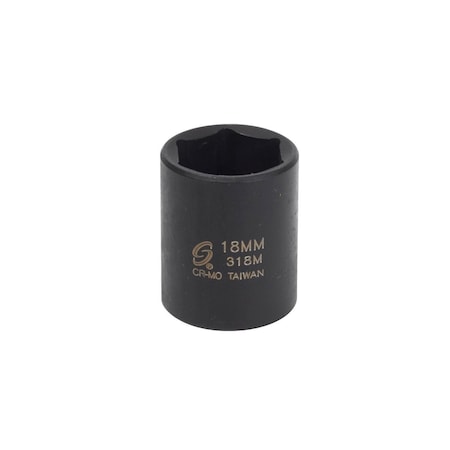 Sunex 3/8 in Drive 18Mm Impact Socket 318M