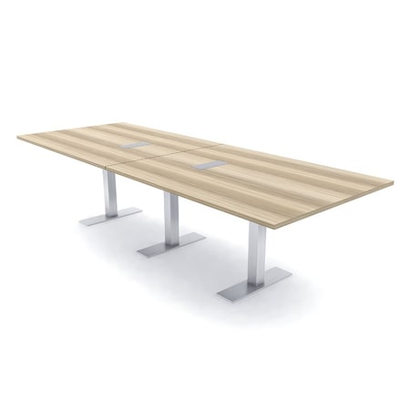 Skutchi Designs 10ft Conference Table W/ Power Unit | 10 Person Modular Rectangular Meeting Table | Harmony Series HAR-REC-48x120-T-K525-ESIL