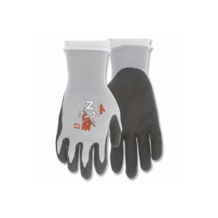 Mcr Safety NXG Nitrile Coated Work Gloves, 9673, Small, Black/Gray 127-9673S