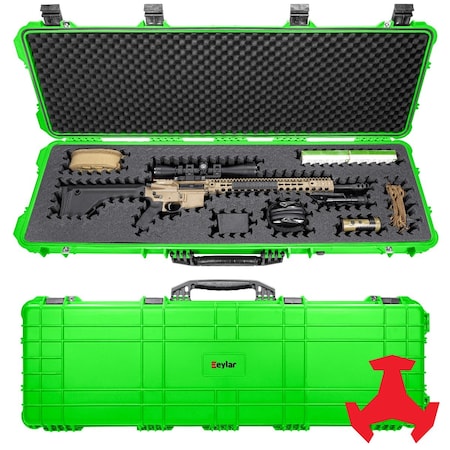 Eylar 48in Hard Rifle Case Equipped With Ragar Reconfigurable & Reusable XP Crosslinked Foam Insert SA00014-NGRN-RG-XP