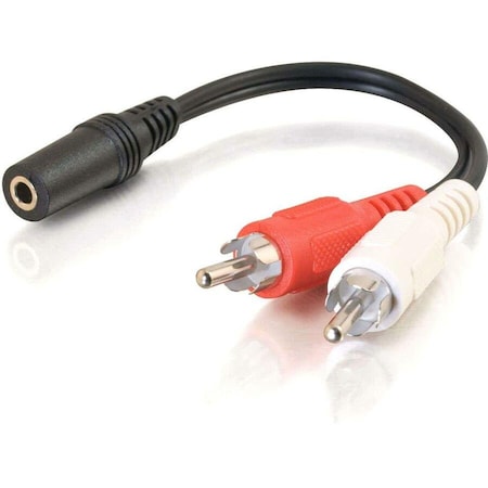 C2G 6in Value Series One 3.5mm Stereo Female To Two RCA Stereo Male Y-Cable 40424