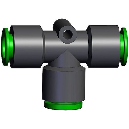 Smc Push-Fit Tee Fitting, Black, Rigid KRT10-00