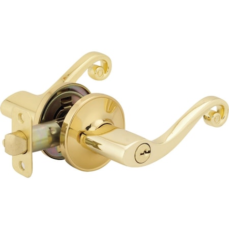 Steel Pro Polished Brass Scroll Entry Door Lever L6700B