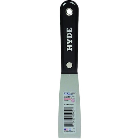 Hyde Black Silver 0 Putty Knife, 114 in W Blade, HCS Blade, Nylon Handle 2000